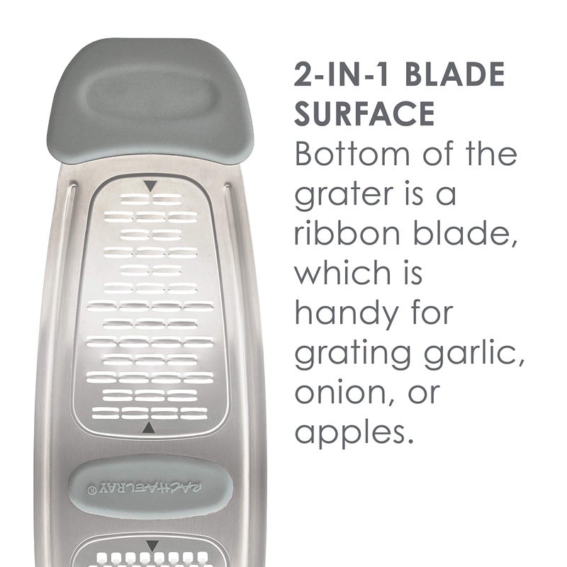 Rachael Ray Tools and Gadgets Stainless Steel Multi Grater for Cheese, Ginger, Garlic, and more, Gray - Image 5